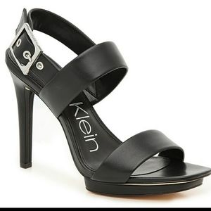 Valoma Calvin Klein Strappy Black Heels Sandals